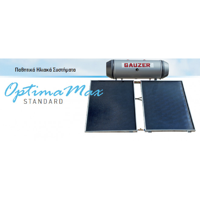 GAUZER 160/2.4m² Optima Max Standard Ηλιακός Θερμοσίφωνας Διπλής Ενεργείας